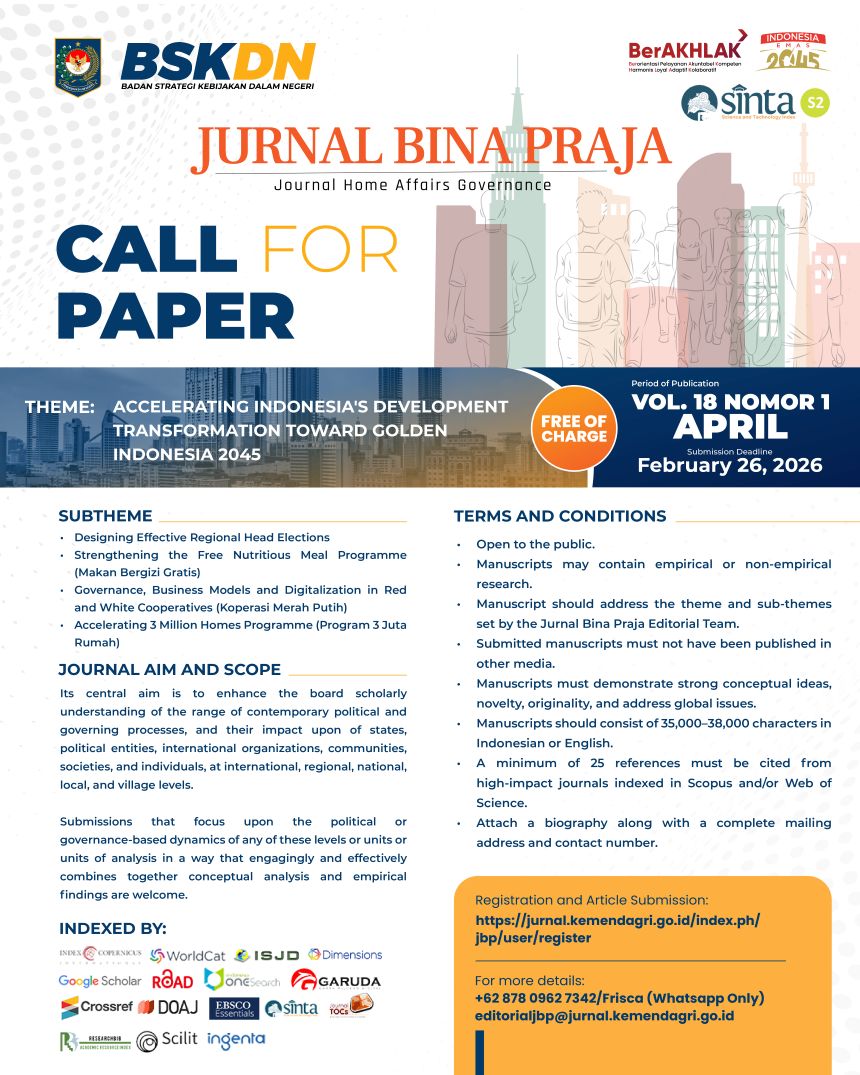 Call for Papers Volume 18 Number 1-Portrait